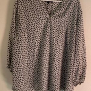 Adrianna Papell Black and White Polka Dot Blouse